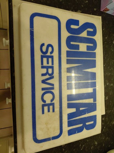 Garage scimitar service - scimitar, sign